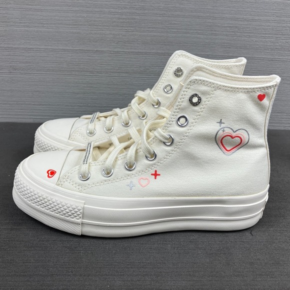 Size 6.5 - Womens Chuck Taylor All Star Lift Platform High 'Y2K Heart' A09114C - Picture 1 of 8